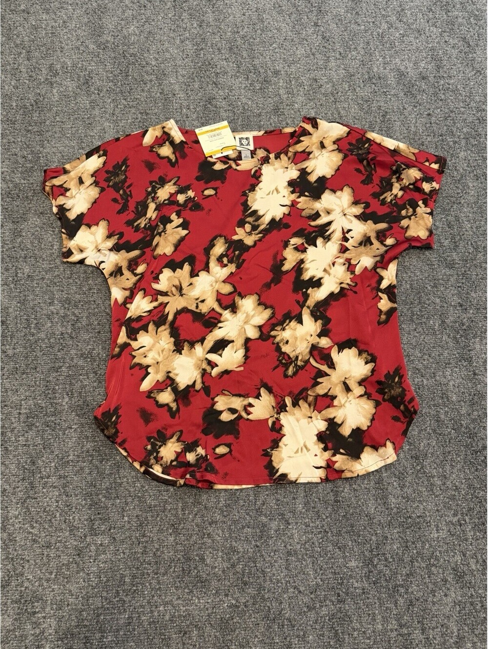 Anne Klein Women’s Floral Blouse Small Floaty Workwear Casual Soft MSRP $69.00